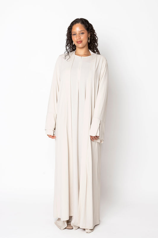 Open Abaya ’OFF-WHITE’ aemodeésty.com 
